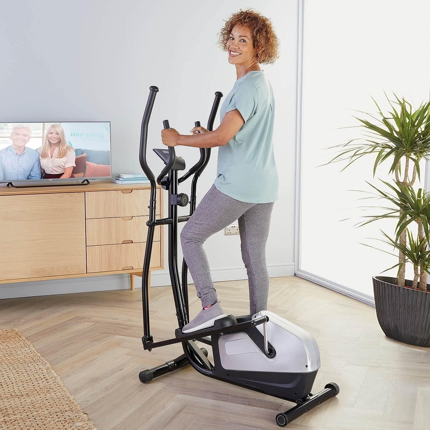 Magnetic Cross Trainer Manual Elliptical Home Gym Heart Rate Monitor
