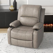 Microfibre Recliner Armchair w/ Cup Holders – Manual Chair w/ Leg Rest Brown