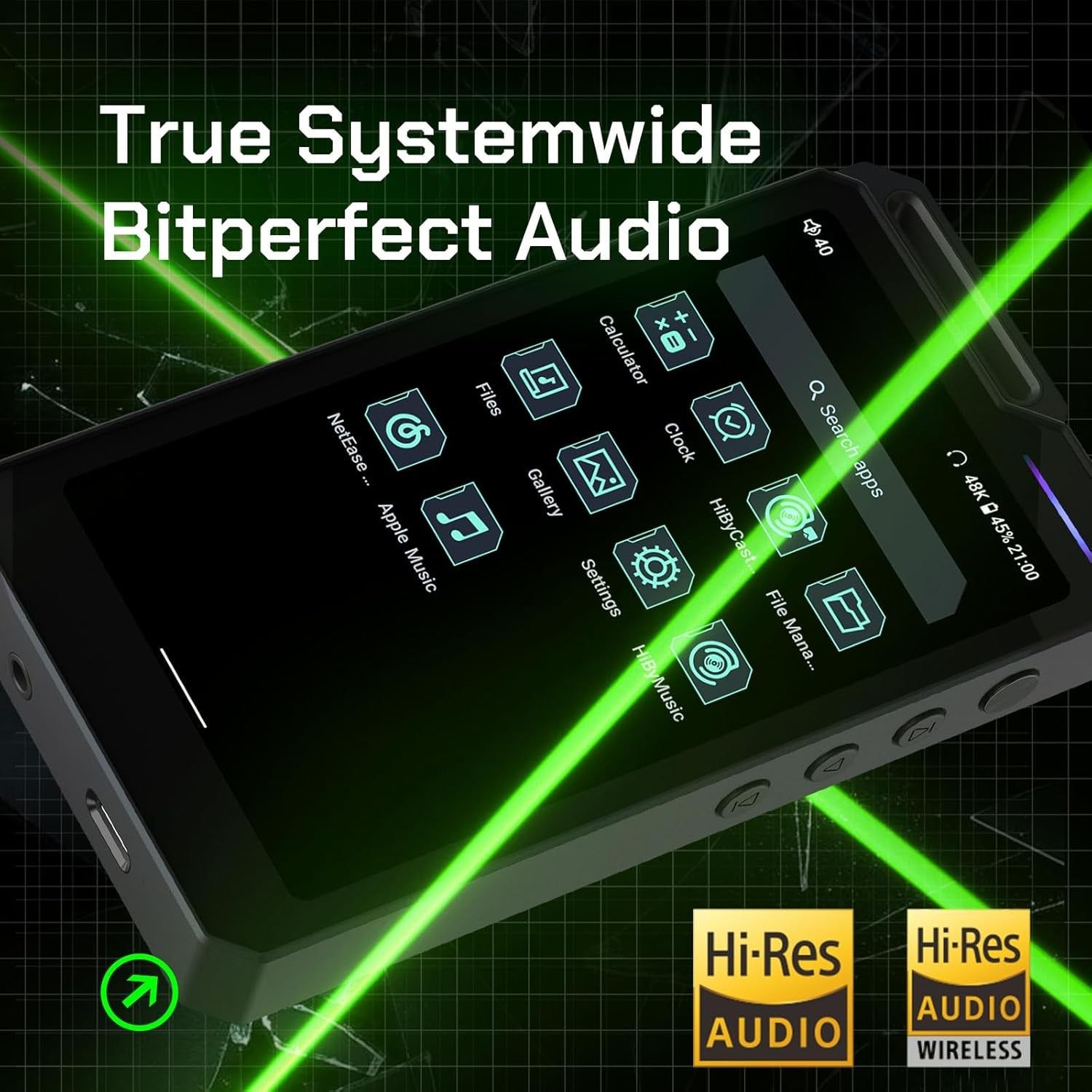HiFi MP3 MP4 Player Bluetooth WiFi Android 12 32GB 2TB DAP 4.4mm