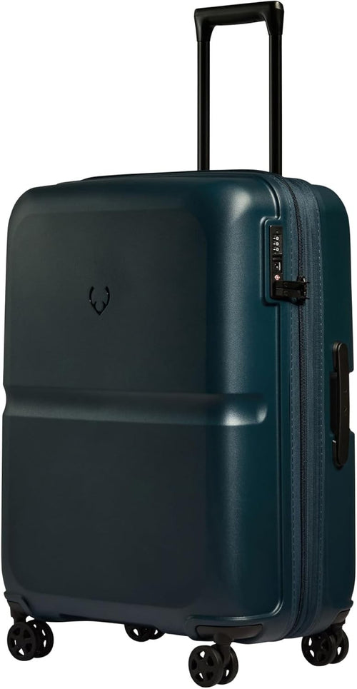 Medium Hard Shell Suitcase Expandable 4 Spinner Wheels TSA Lock 68cm Indigo