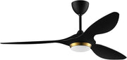 52" Ceiling Fan with Lights Natural Wood Wi-Fi Timer Quiet