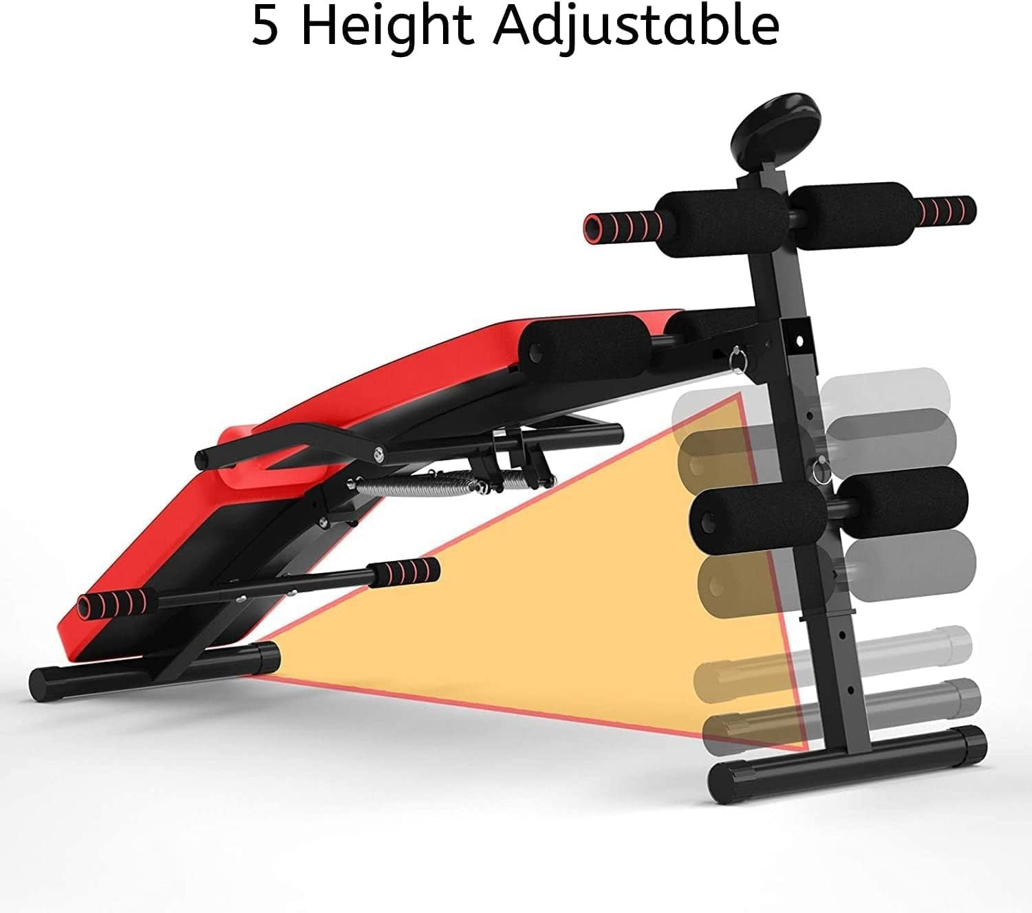 Foldable Adjustable Sit Up Bench With LCD Monitor Full Body Home Gym