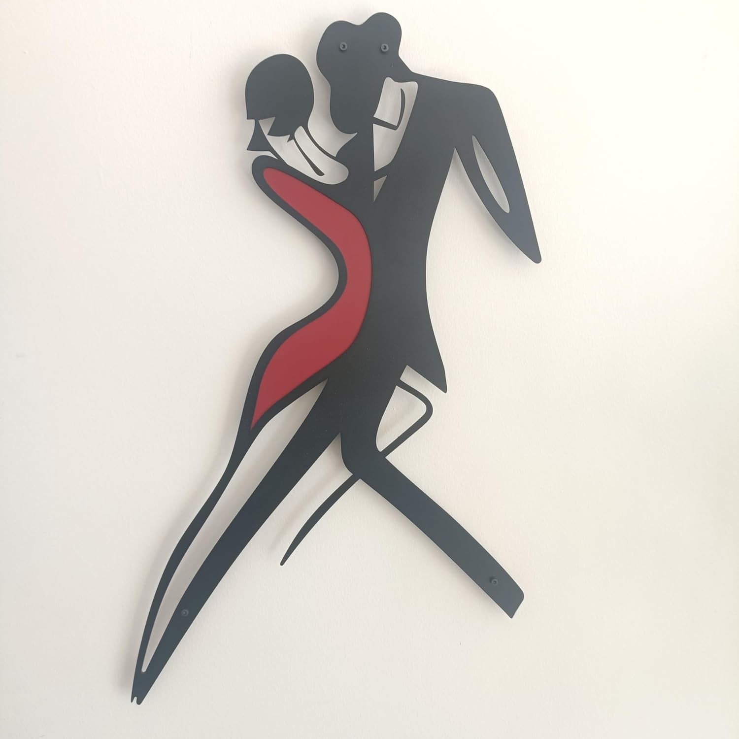 Modern Metal Wall Art Dancing Couple 41cm Abstract Decor