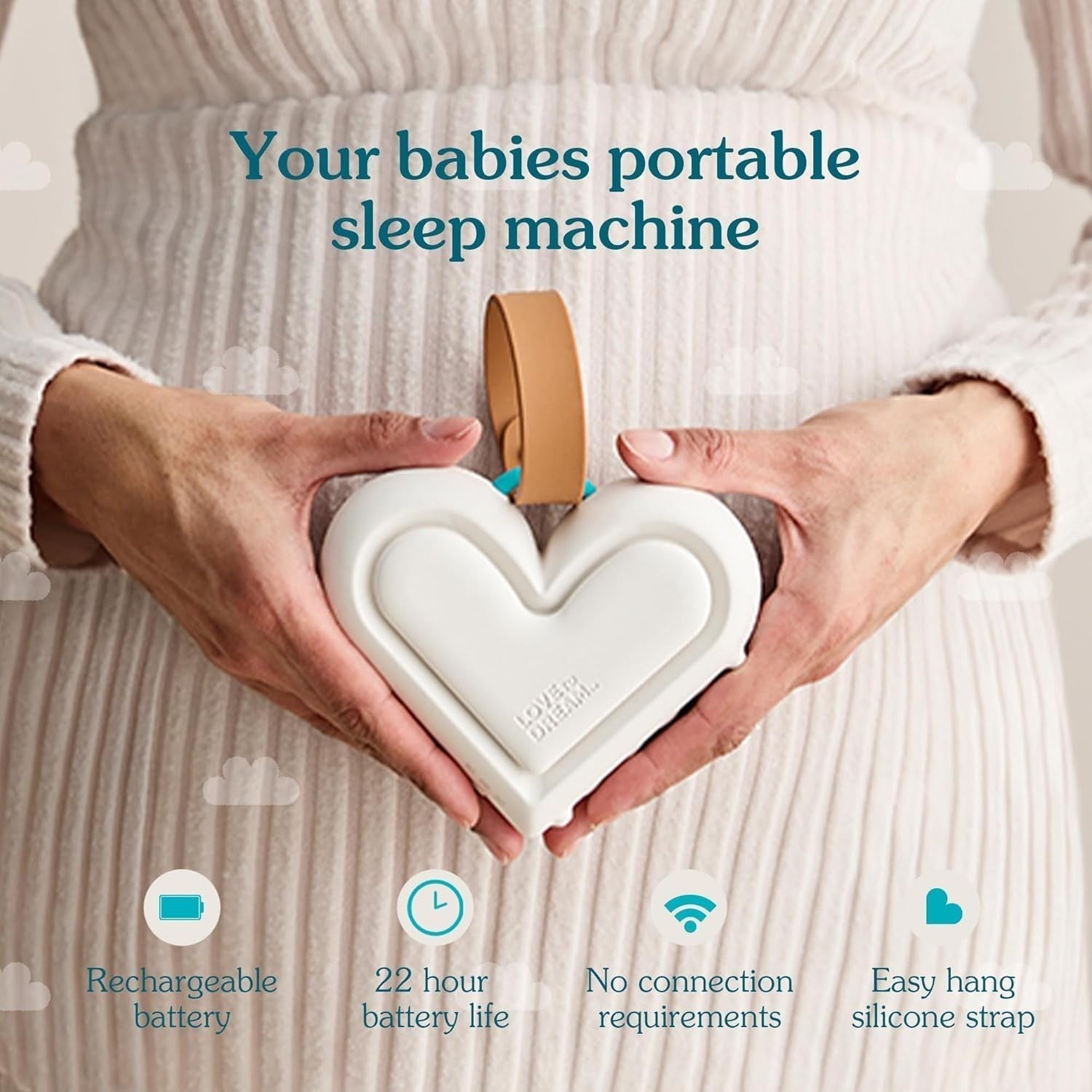 Portable Baby Sleep Machine – White Noise, Lullabies, Night Light, Travel Friend