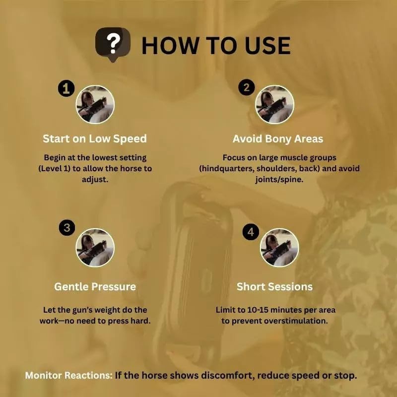 Horse Massage Gun 8 Heads Deep Tissue Recovery Red Light Heat Therapy