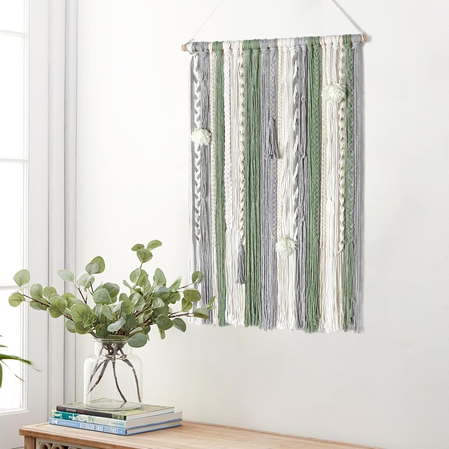 Large Boho Macrame Wall Hanging 23.6"x34.2" Tassel Tapestry Decor