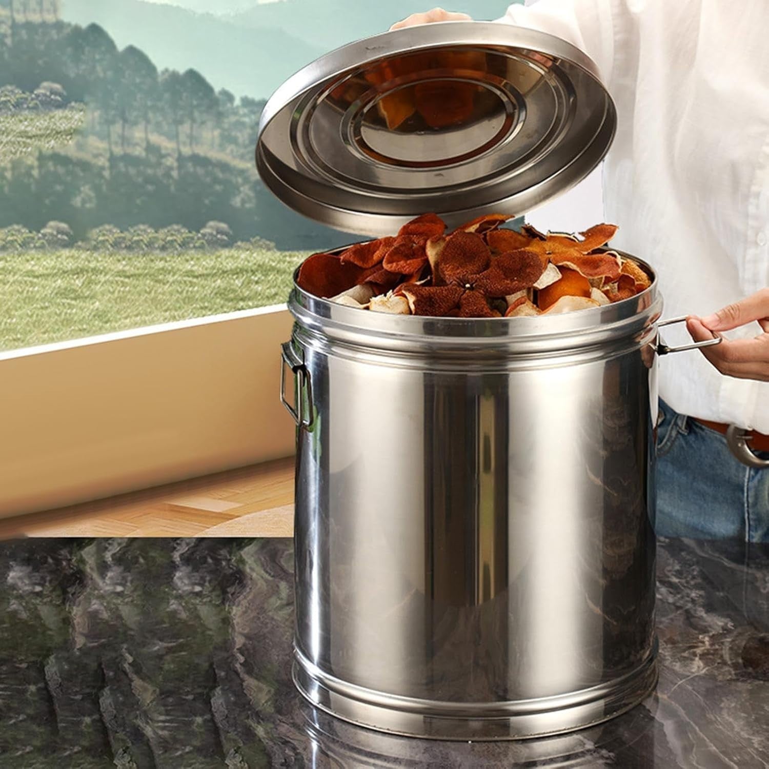 Stainless Steel Airtight Rice Storage Container Large Grain Canister