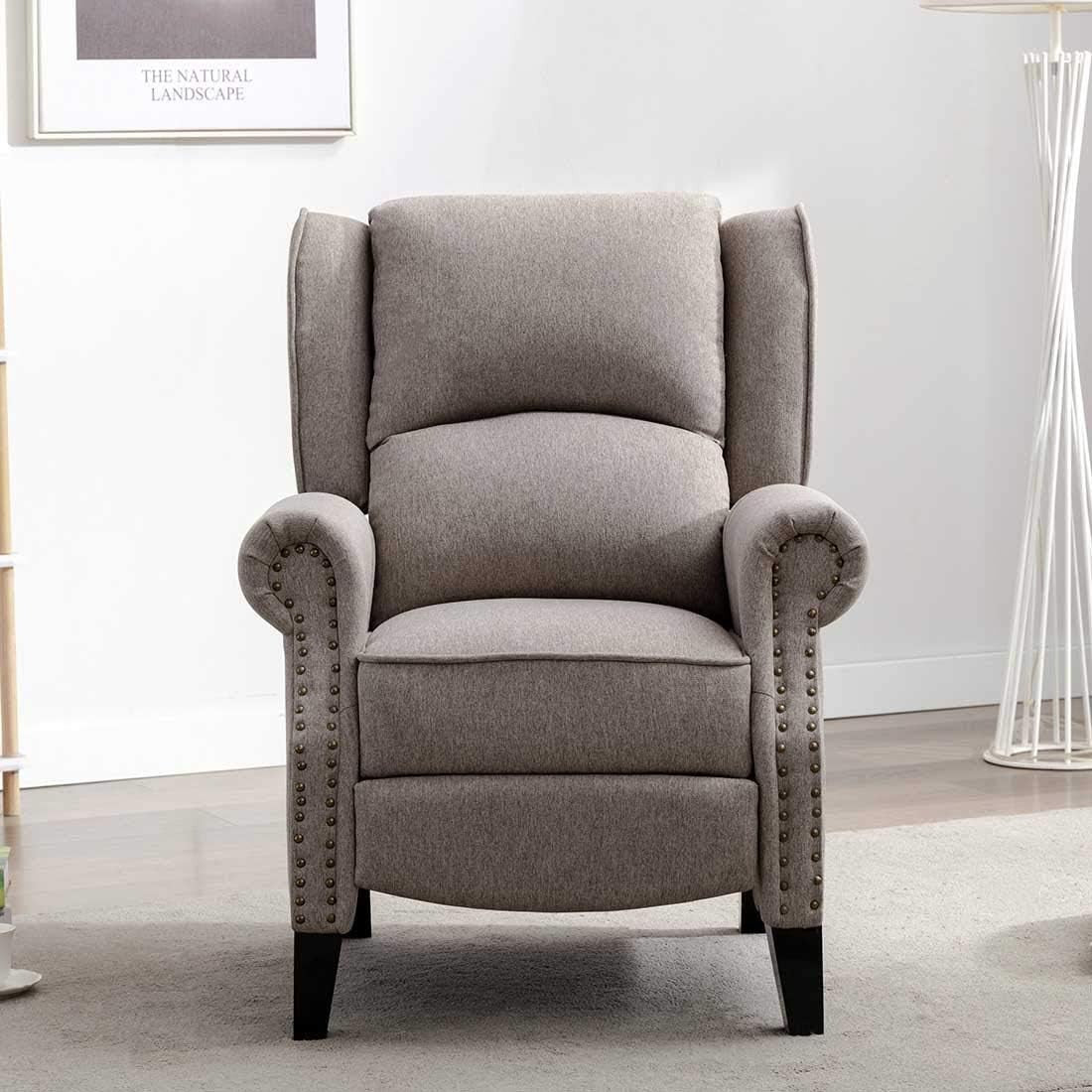 Fabric Recliner Armchair Sofa Pushback Chair Modern Lounge Seating