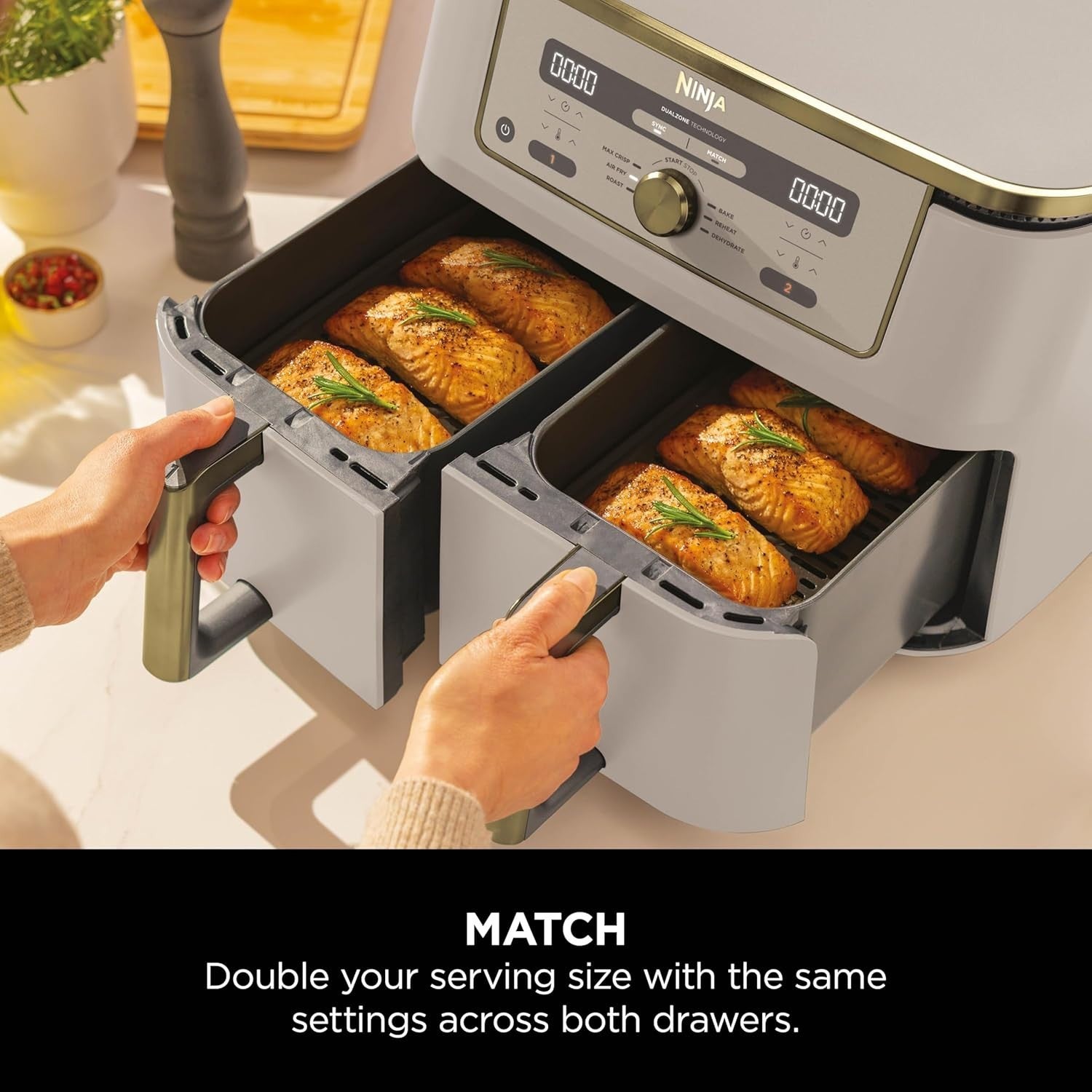 Dual Zone Digital Air Fryer 9.5L 6-in-1 No-Oil Cooking Extra-Large Capacity