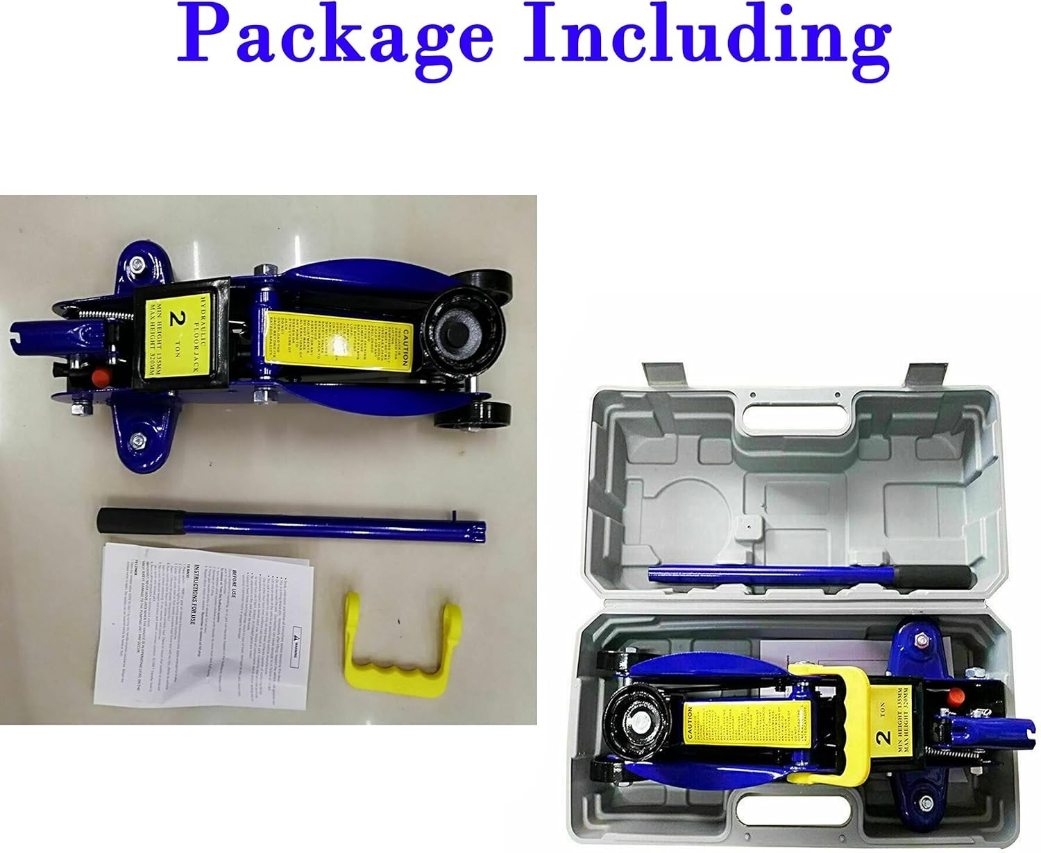 2 Ton Hydraulic Trolley Jack with Case Heavy Duty Car Lift 135–320mm Blue