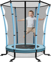 55in Kids Trampoline Enclosed Safe Jump Anti Slip Indoor Outdoor