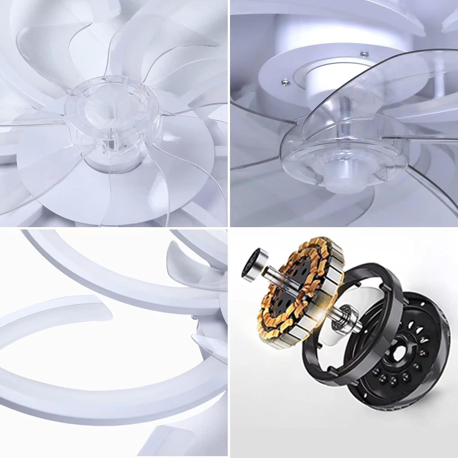 Wildcat 69CM LED Ceiling Fan with Lights 6 Speeds Dimmable Matte White
