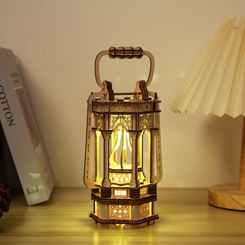 3D Wooden Lantern Puzzle Kit DIY – Mechanical Build Gift for Adults