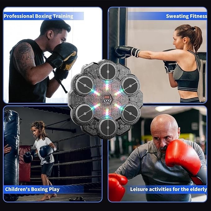 9 Speed Music Punching Wall Pad LED Interactive Home Boxing Fitness Trainer