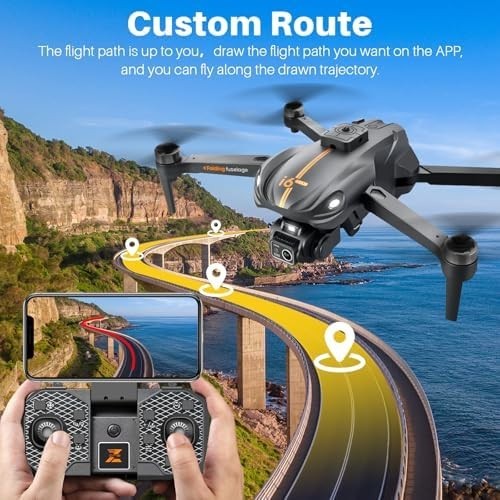 1080P HD Drone w/ 4-Way Obstacle Avoidance 3 Batteries FPV Camera for Beginners