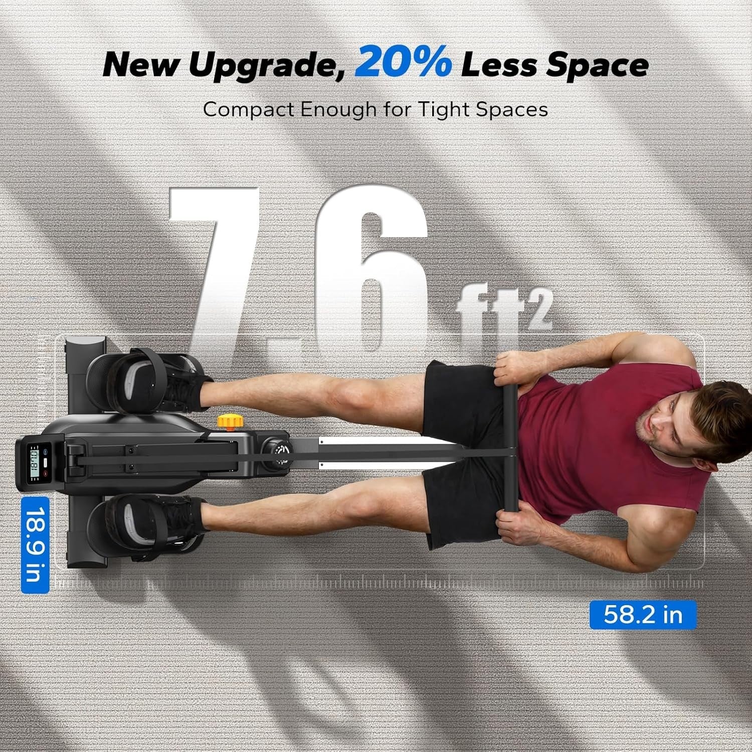 Foldable Magnetic Rowing Machine 16-Level Compact Quiet App Smart Home Rower
