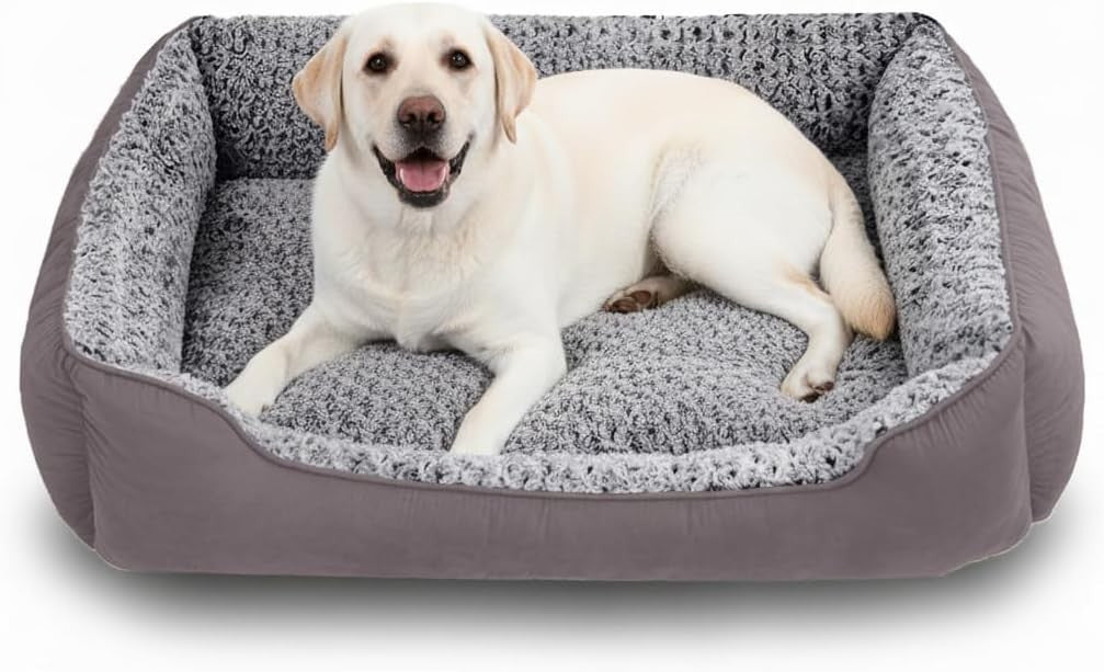 Large Dog Sofa Bed 90x70cm Washable Plush Calming Non Slip