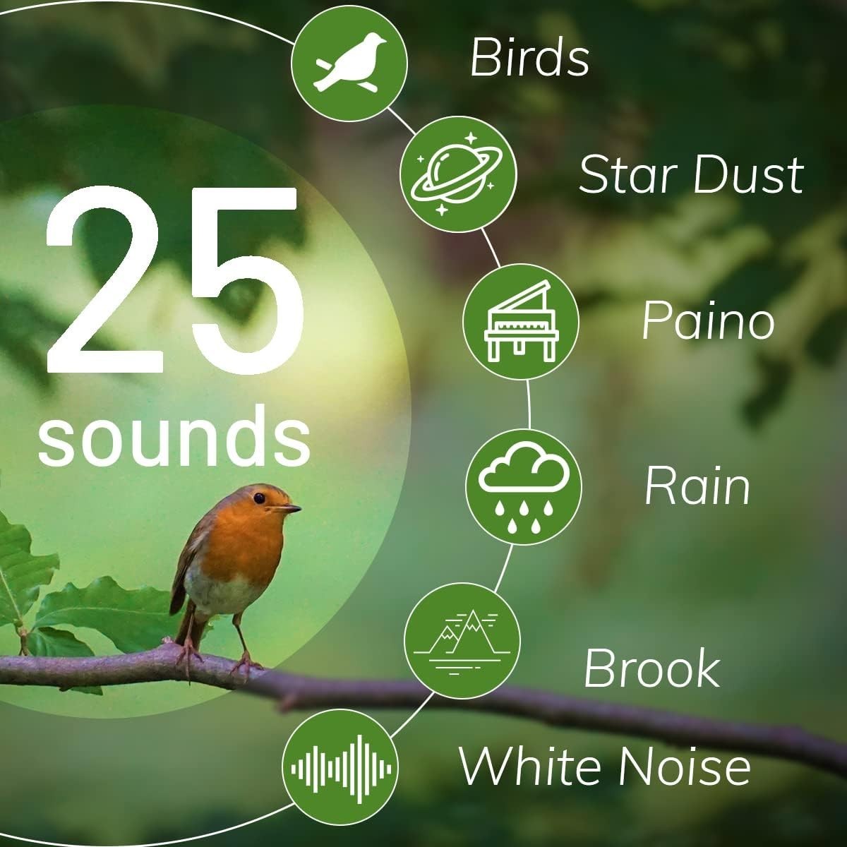 White Noise Machine 25 Soothing Sounds 10-Color Night Light Timer