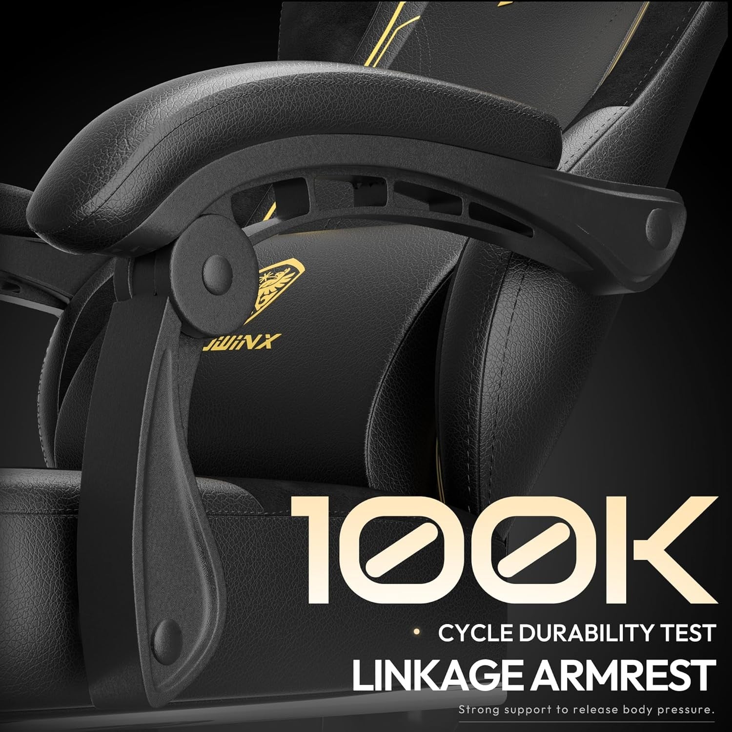 200kg Heavy Duty Gaming Chair Yellow w/ Massage Lumbar Support