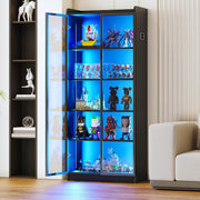 LED Display Cabinet with Acrylic Door, 5 Shelves, 3-Color Lights, 65"