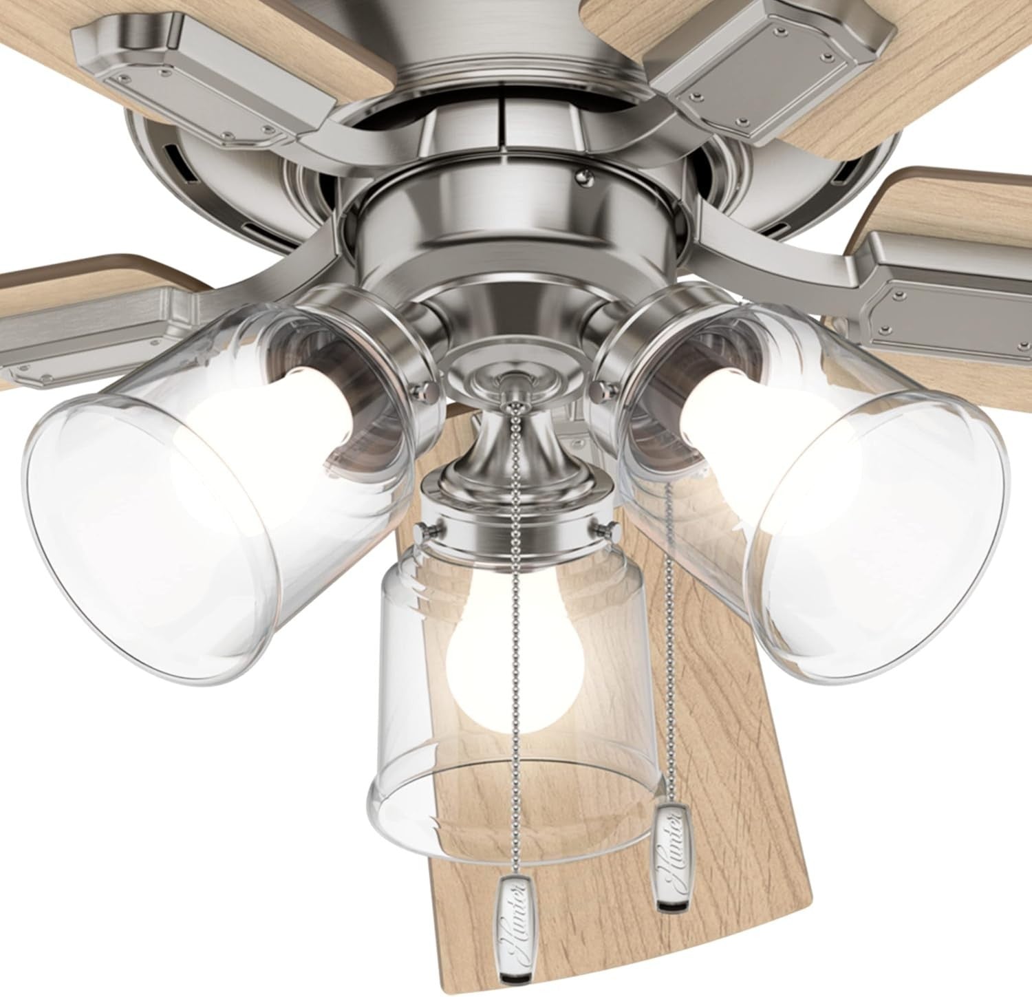 Hunter Crestfield 52" Ceiling Fan, LED Light Kit, 5 Blades, Nickel