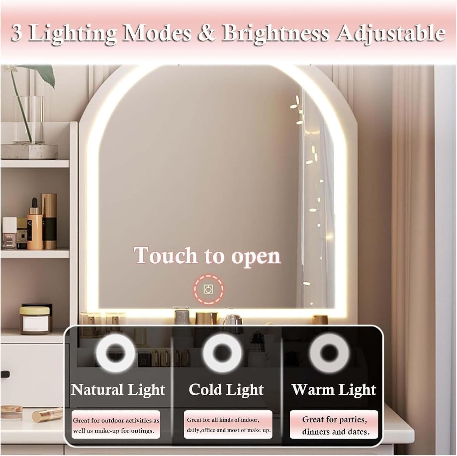 Modern Vanity Makeup Dressing Table Desk & Stool Set Minimalist Storage Drawer