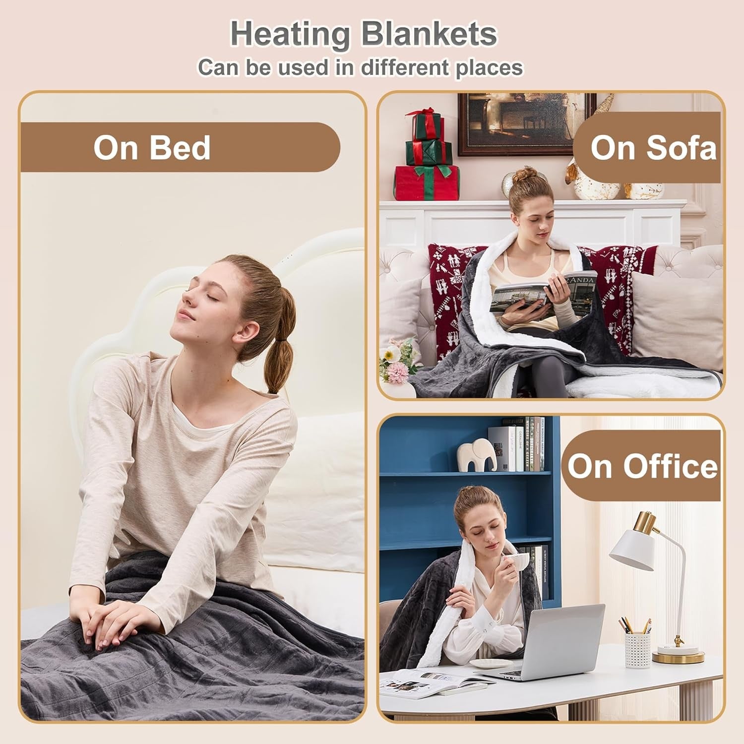 Electric Heated Throw Blanket 4 Heat Settings Auto Off LCD 200x150cm