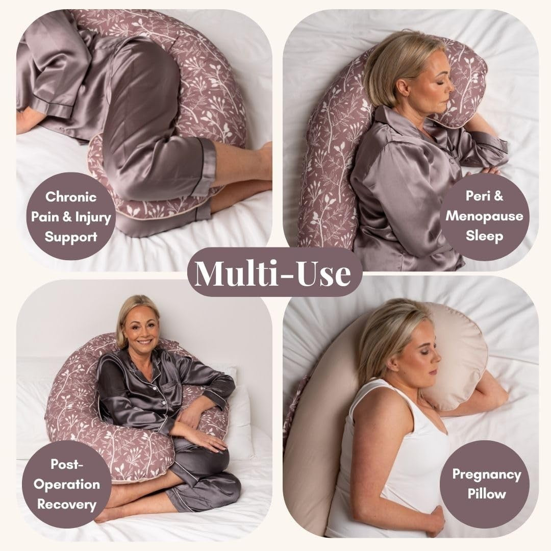 Cooling C-Shaped Body Pillow Pregnancy Back Pain Relief Side Sleeper