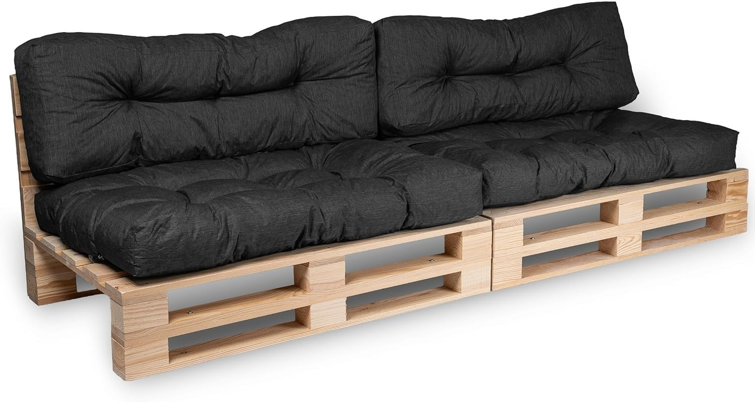 Outdoor Pallet Sofa Cushions Set - Water Repellent, UV Resistant Foam Pads
