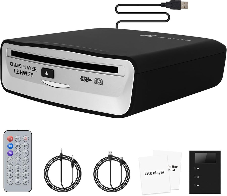 External Car CD Player USB Plug Play Portable Anti Skip Remote