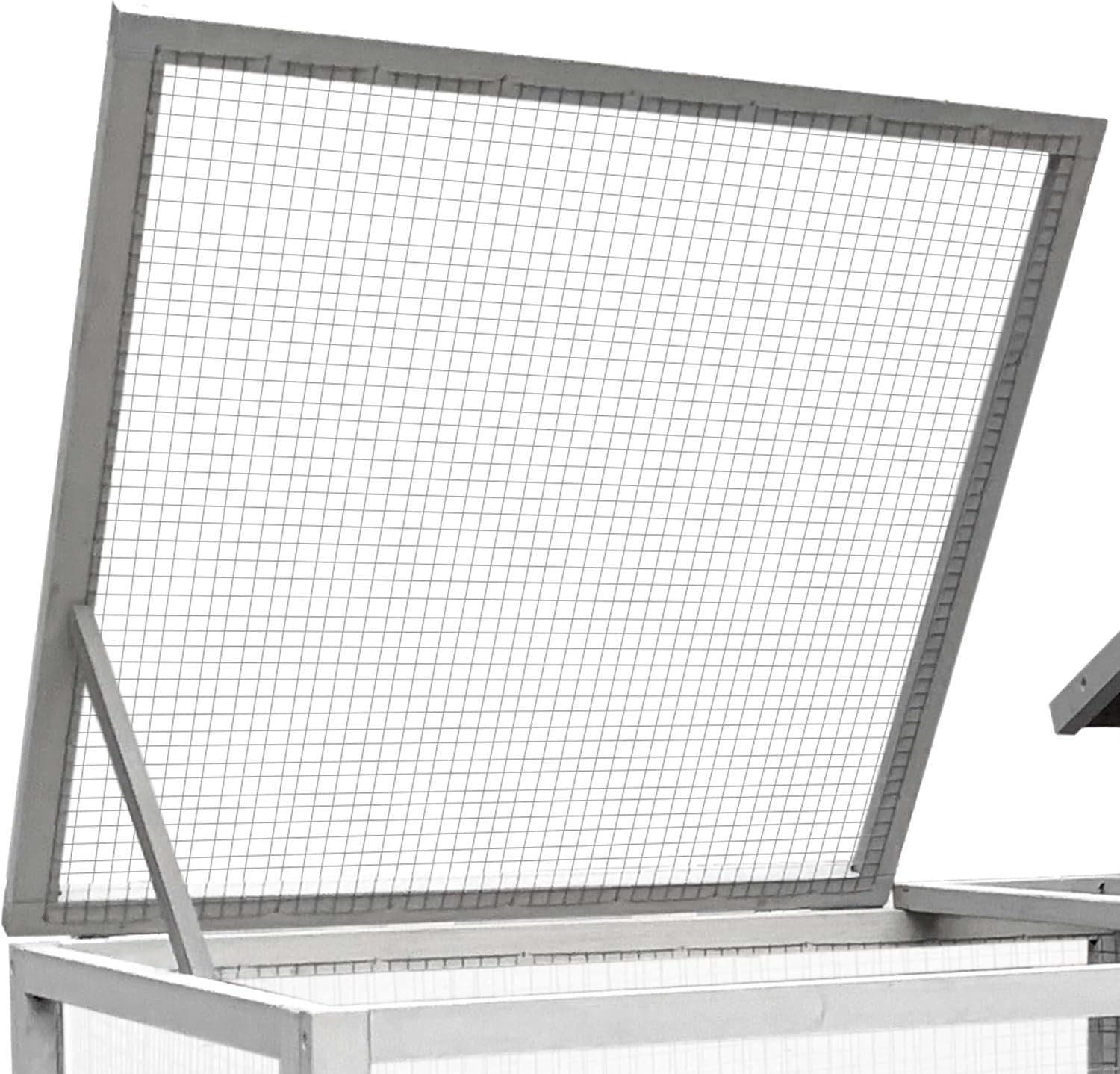 Large Rabbit Hutch with Run Outdoor Grey Wooden Slide Out Tray