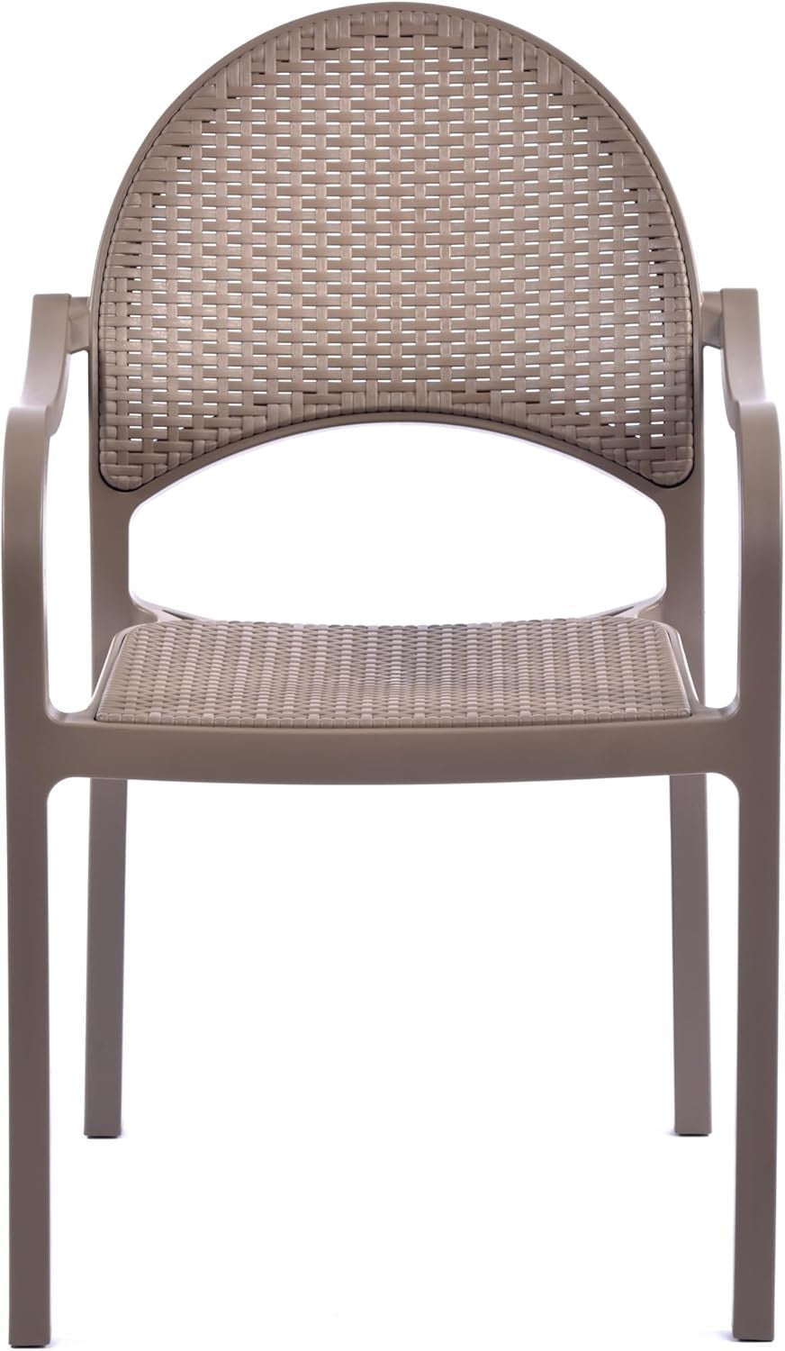 Rattan Effect Garden Armchair Outdoor Patio Chair Stackable Polypropylene