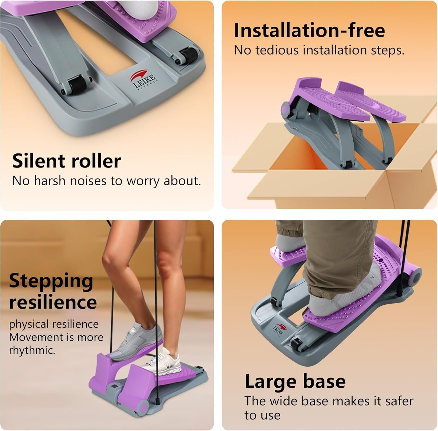 Mini Twist Stepper w/ LCD Monitor, Hydraulic System & Resistance Bands – Pink