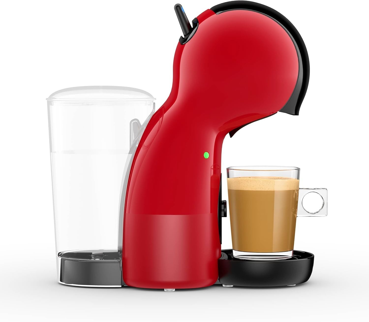 Compact Coffee Pod Machine 15 Bar Pressure | Hot & Cold Drinks Maker | Red Black