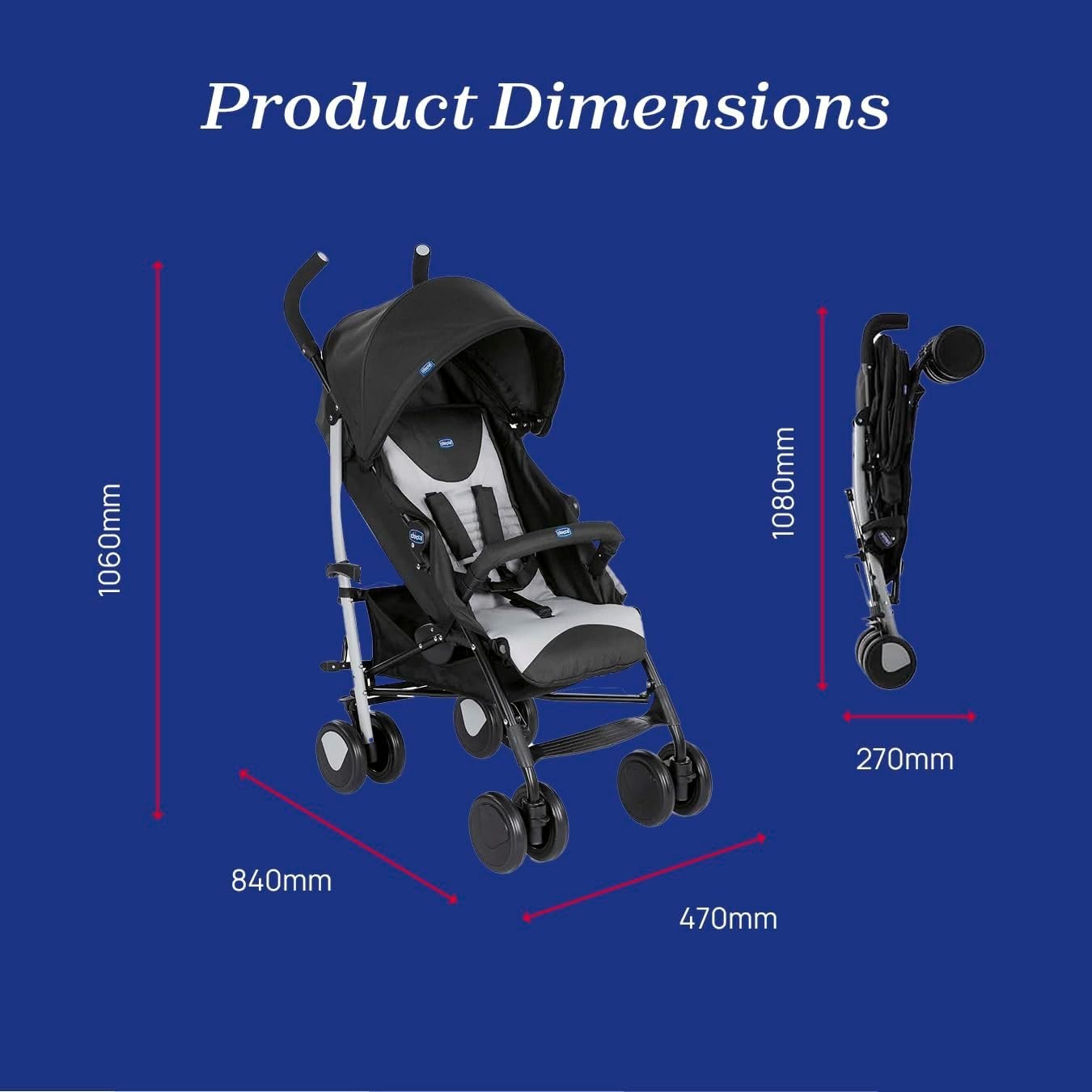 Lightweight Baby Stroller Birth–22kg, Lay-Flat, Umbrella Fold, Travel Buggy