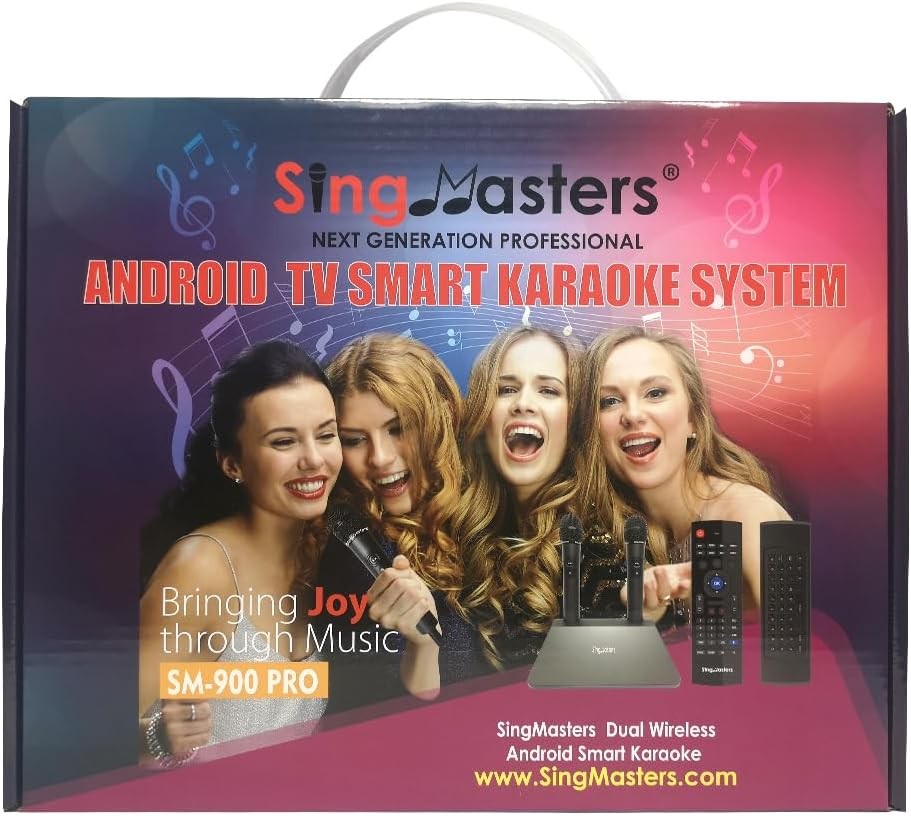 Smart Karaoke Machine 13K Songs WiFi Android TV 2 Wireless Mics