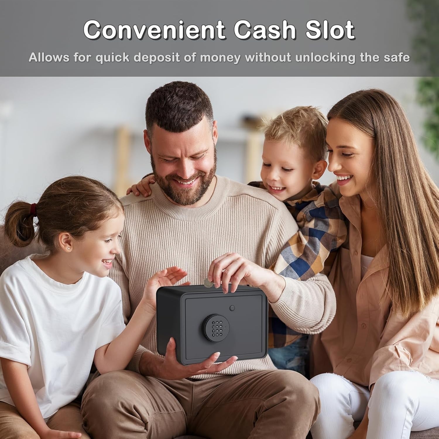 Kids Mini Safe Box Electronic Money Bank Keypad Lock Piggy Bank Black