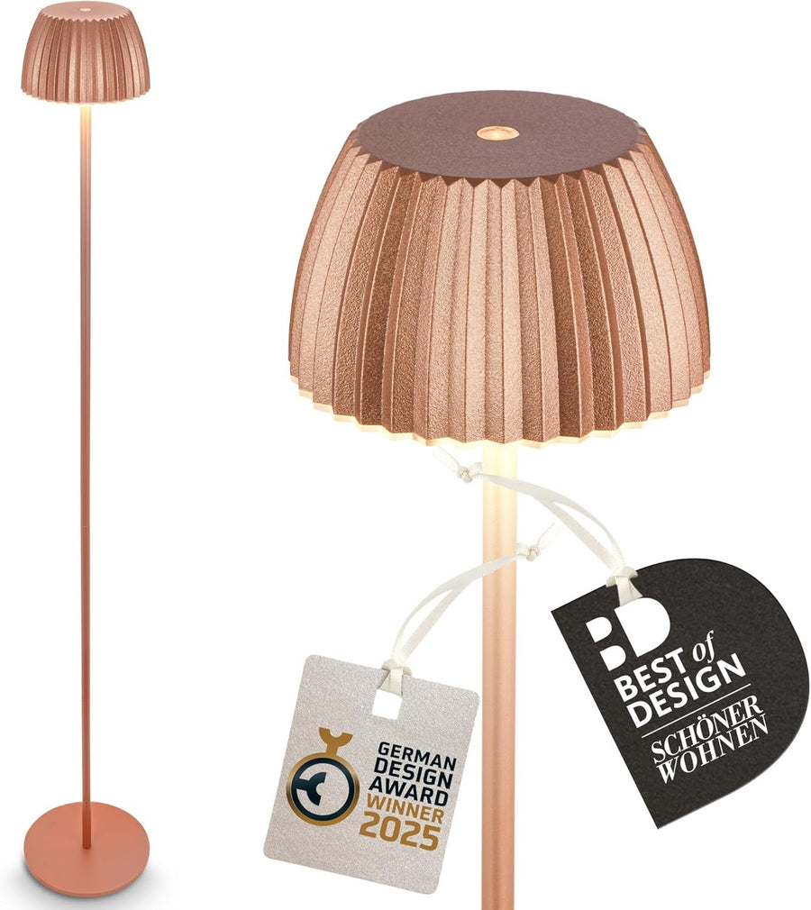 Rechargeable LED Floor Lamp Copper Touch Dimmable Wireless IP44 Modern