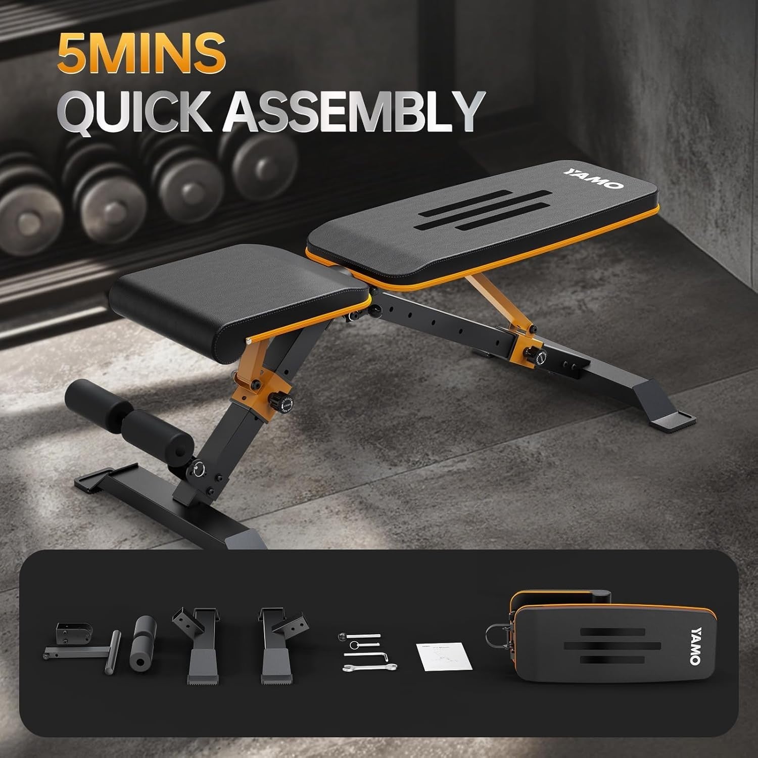 Heavy Duty Foldable Workout Bench 300kg Multi-Angle Home Training