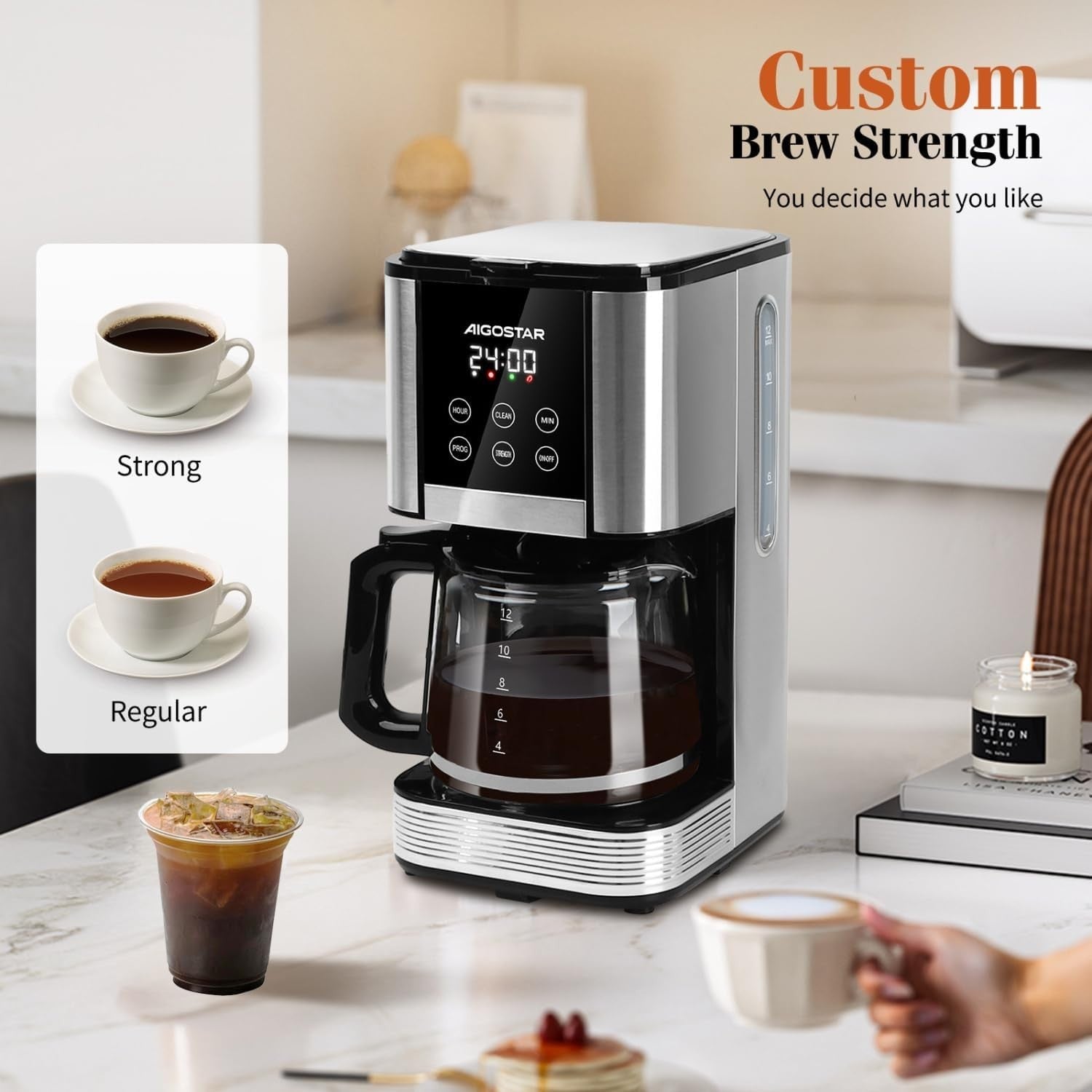 Filter Coffee Machine 1.5L | LED Touch Screen | Programmable Timer
