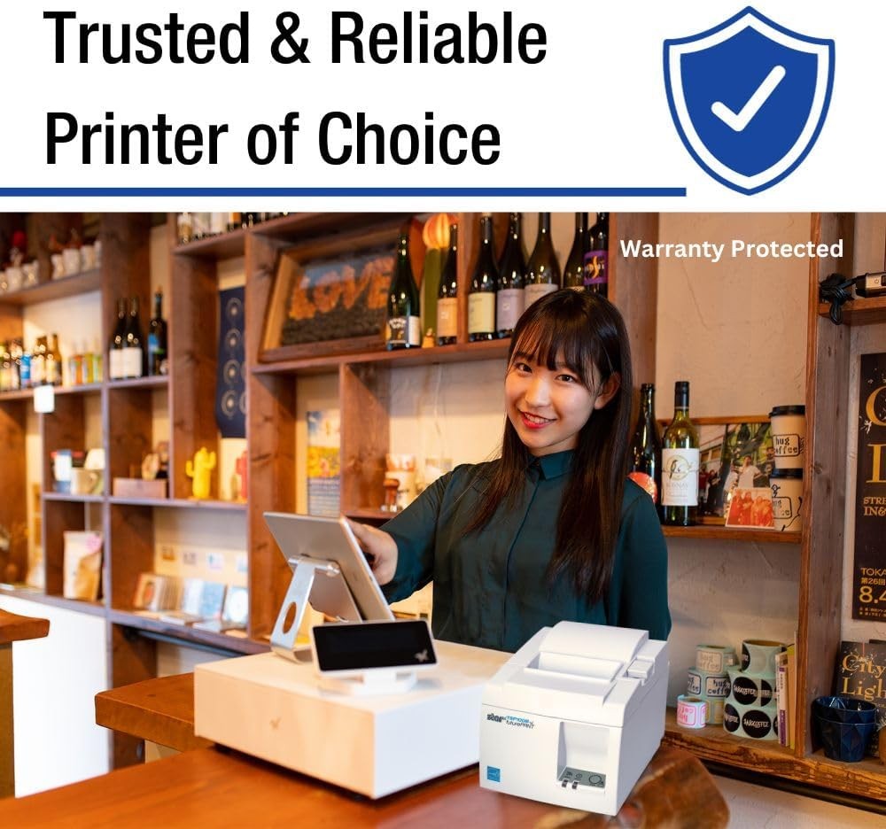Thermal POS Receipt Printer 203DPI Auto Cutter Black