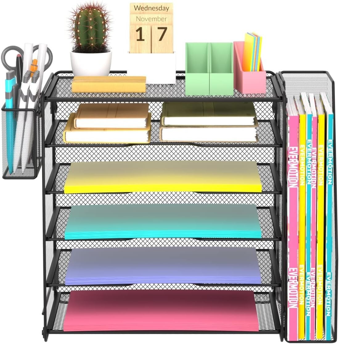 5 Tier Desk Organiser Paper Tray File Holder Magazine Pen Storage