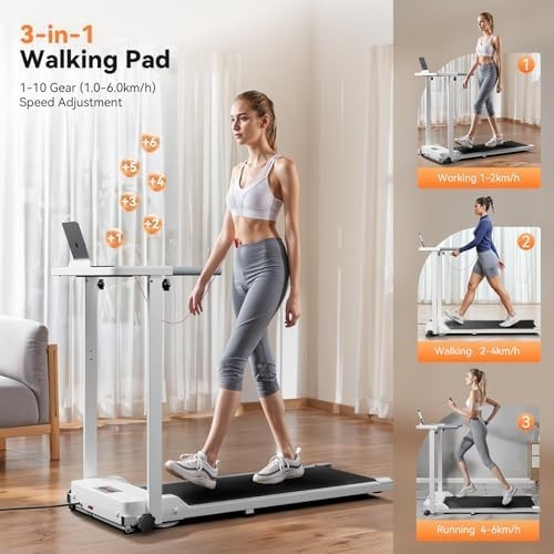 Home Office Foldable Treadmill 2HP Walking Jogging Pad LED Display