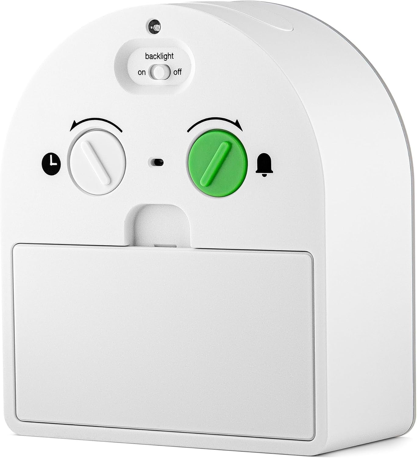 White Analogue Time Teacher Alarm Clock Silent Quartz Backlight Snooze