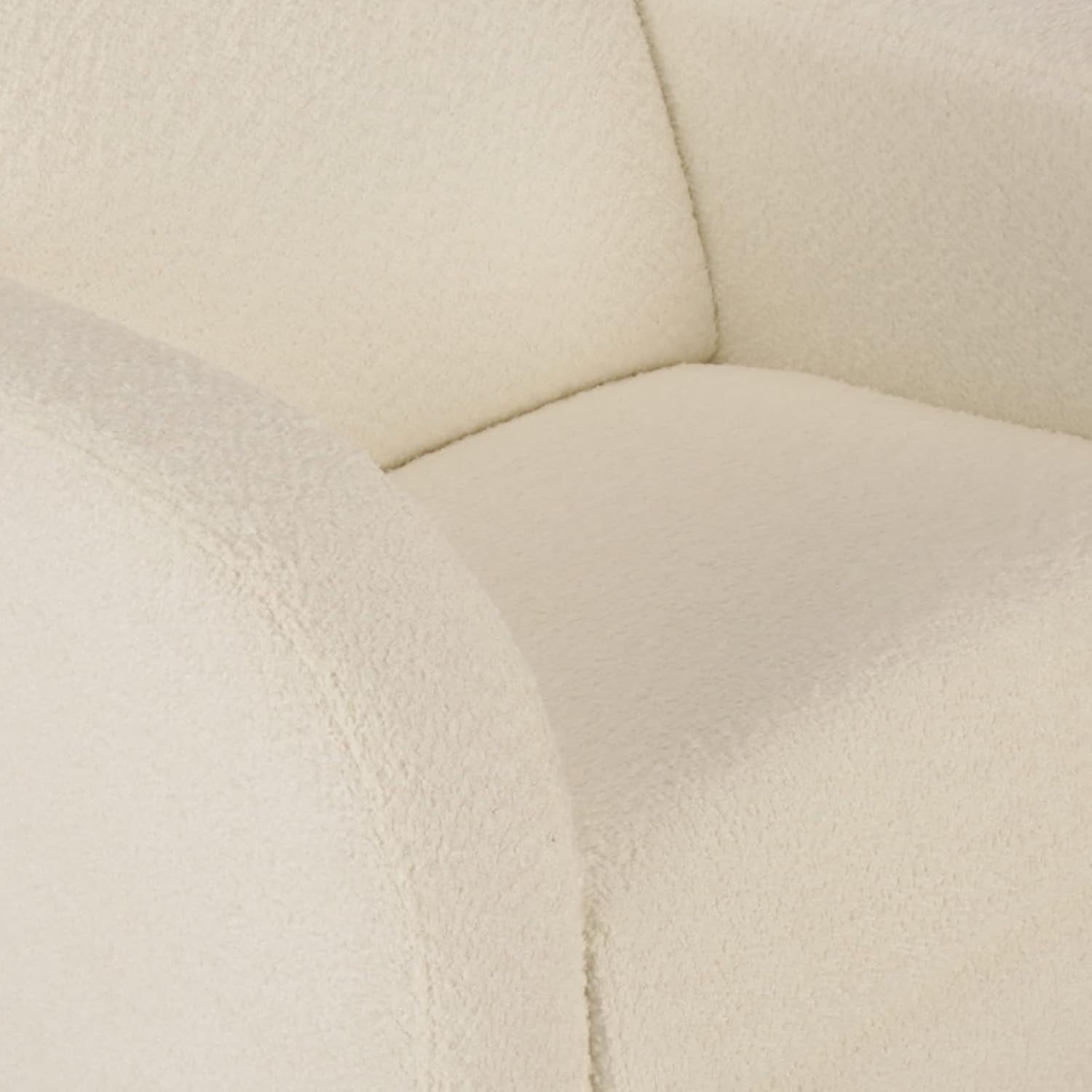 Rocking Nursing Chair Off-White Upholstered Armrest Cozy Maternity Feeding