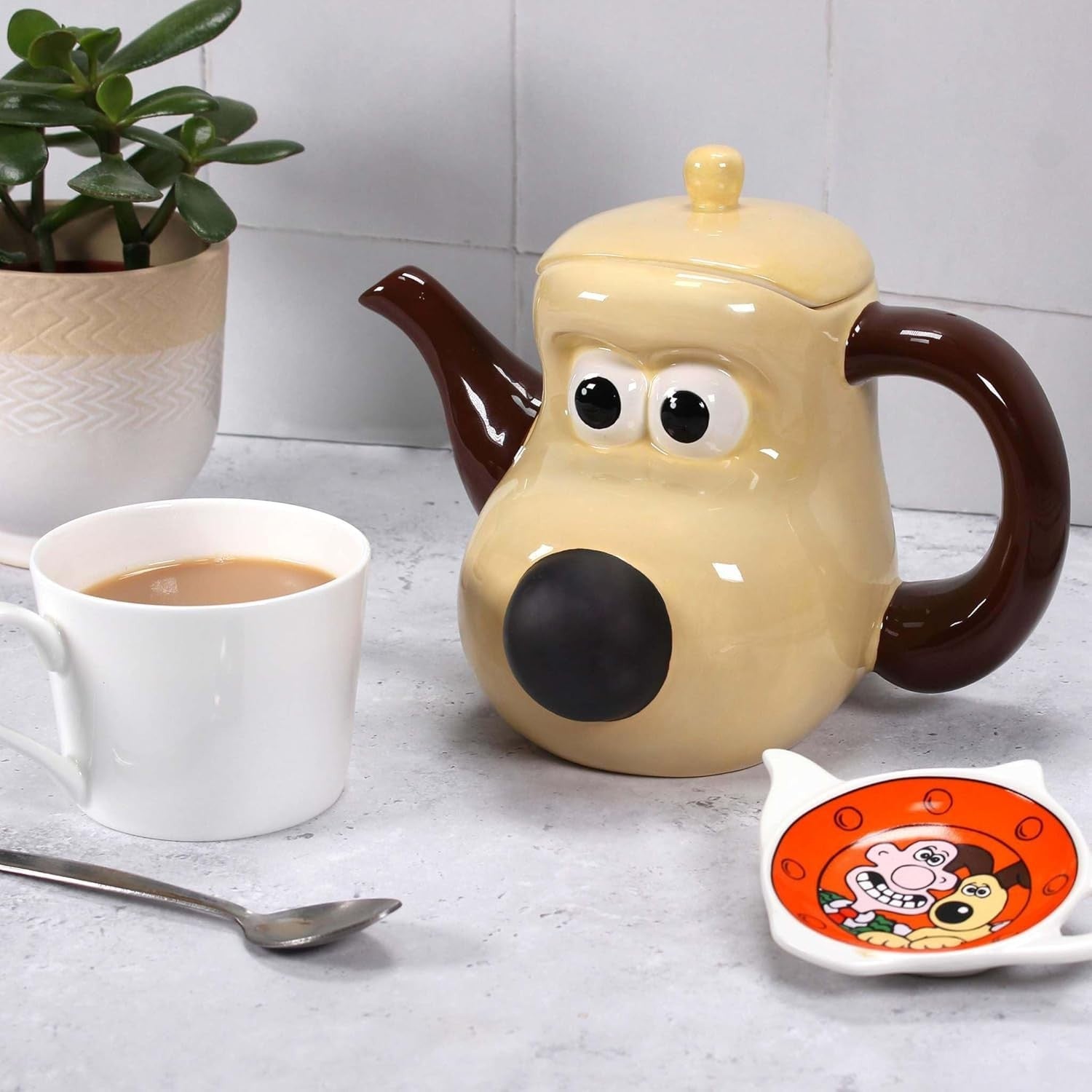 Novelty Heat Change Teapot Dog Shape Ceramic Tea Pot Collectible