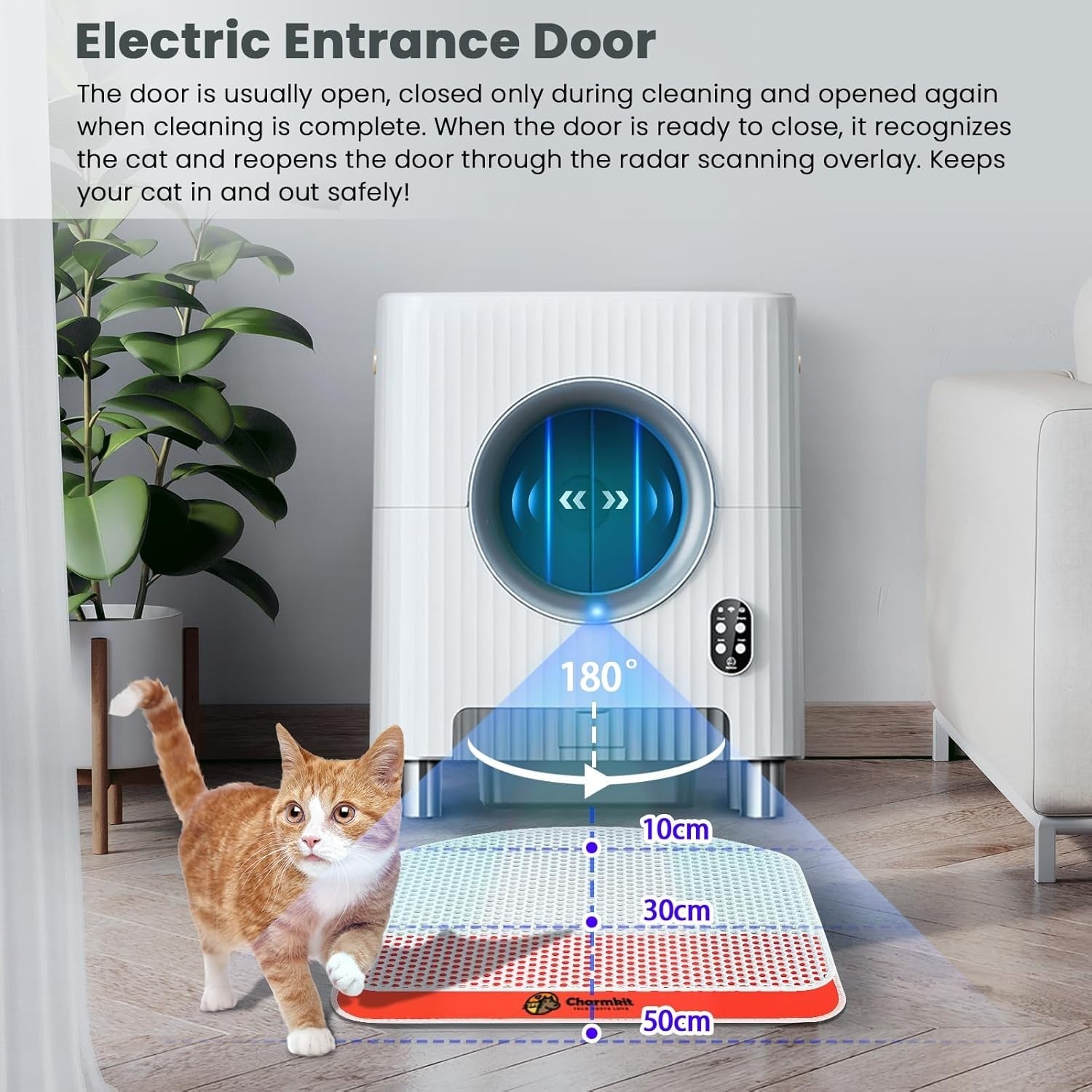 Self Cleaning Cat Litter Box APP Video Monitor Auto Door Odor Control
