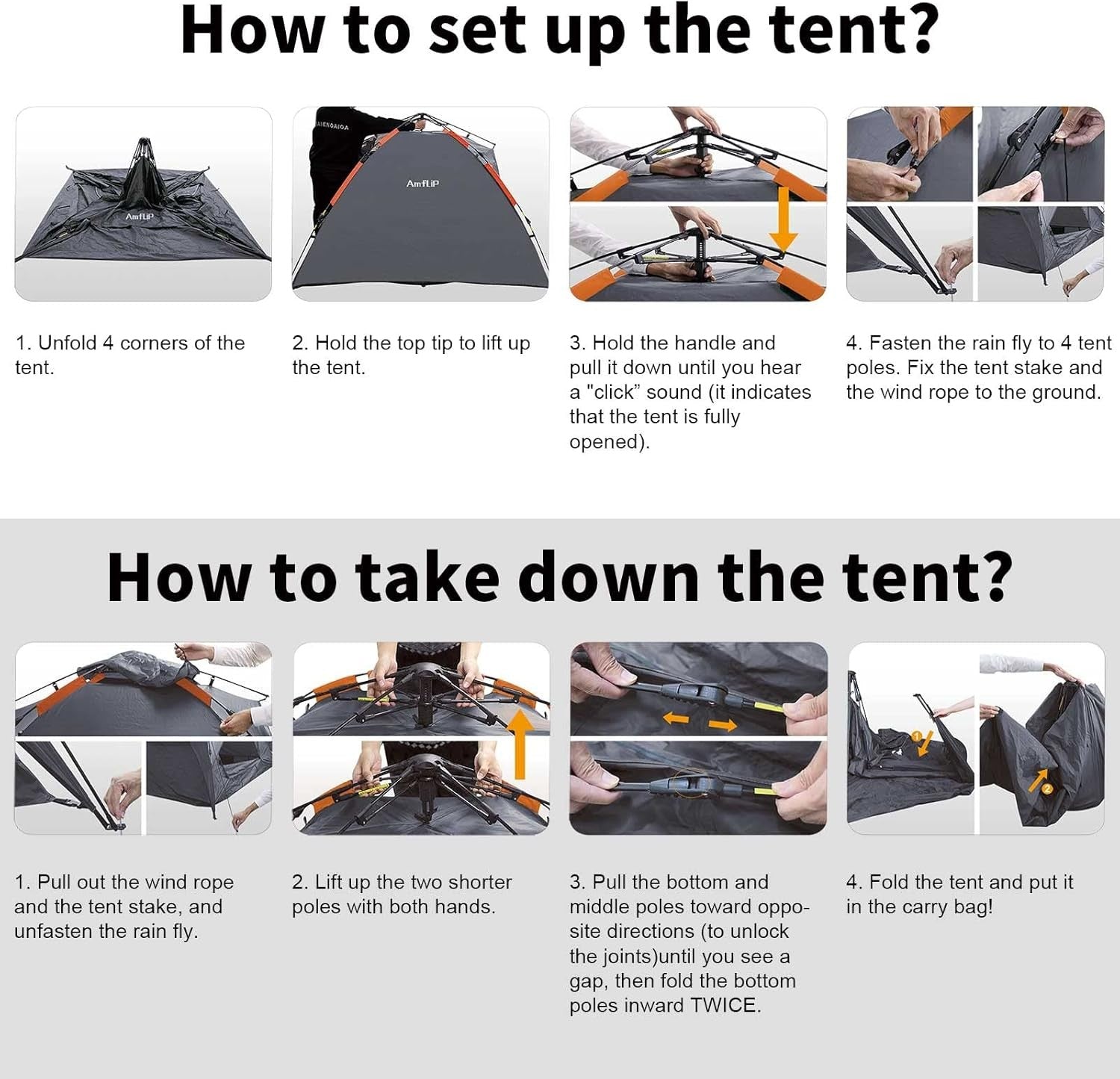 3 Man Automatic Pop Up Camping Tent 4 Season Waterproof