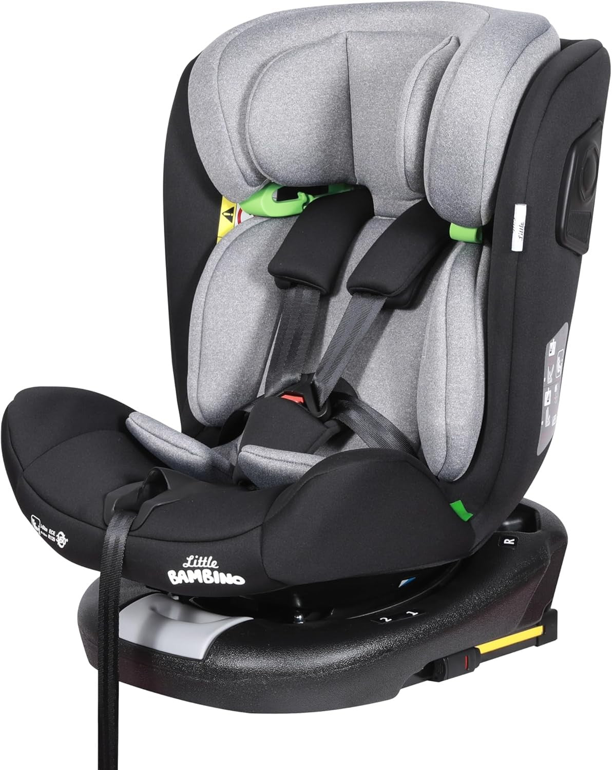 360° Rotating i-Size Car Seat ISOFIX R129 0–36kg Birth to 12 Years Black Grey