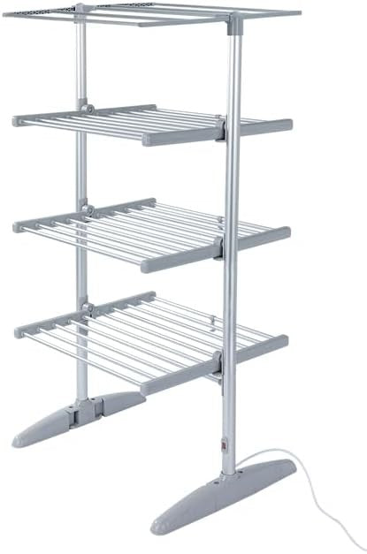 Heated Clothes Airer 4 Tier Folding Electric Indoor Drying Rack Large